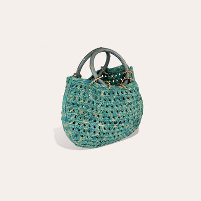 Canoubiers raffia drawstring bag