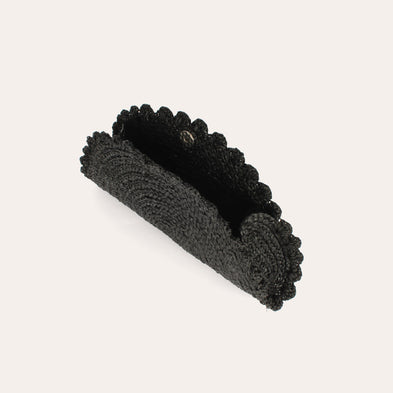 Sac pochette Sun raphia - Noir