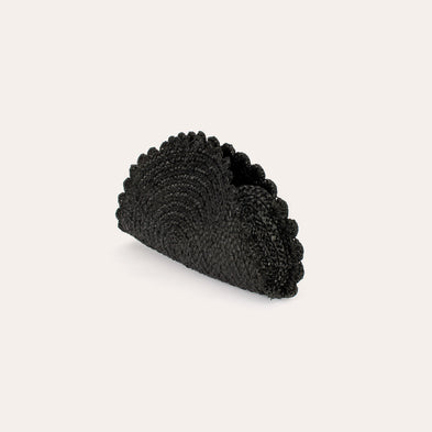 Sac pochette Sun raphia - Noir