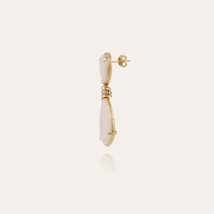 Pendientes Silia dorados - Nácar blanco