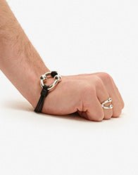 Bracelet Rive argenté - Cuir