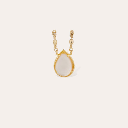 Colgante con engaste dorado - Nácar blanco