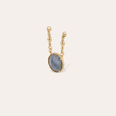 Pendentif Serti doré - Quartz Bleu