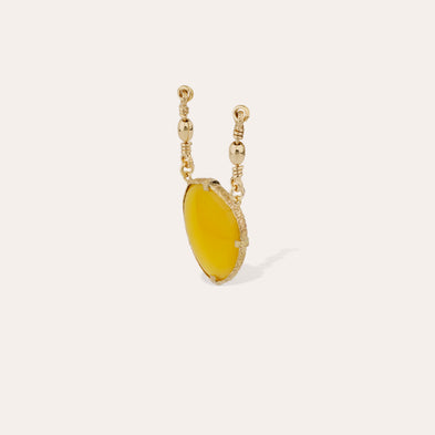 Pendentif serti doré - Calcite jaune