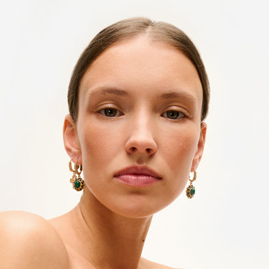 Yuca Gold Cross Tao Earrings