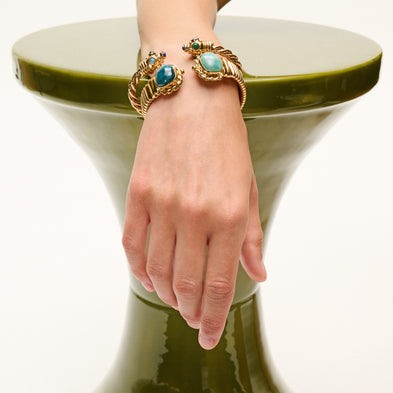 Bracelet Amarante double petit modèle - Amazonite & Apatite bleu