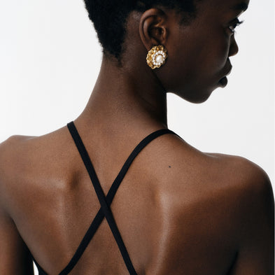 Boucles d'oreilles Leonie dorées - Perles de Culture