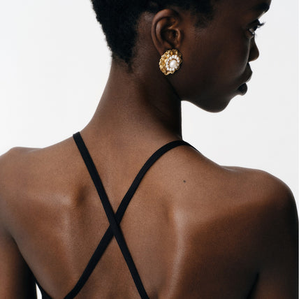 Boucles d'oreilles Leonie dorées - Perles de Culture