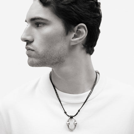 Collier Rive argenté - Cuir