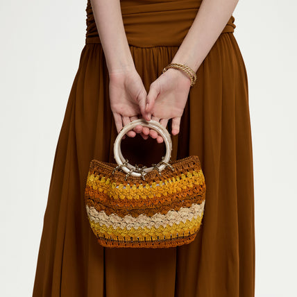 Sac bourse Picot raphia