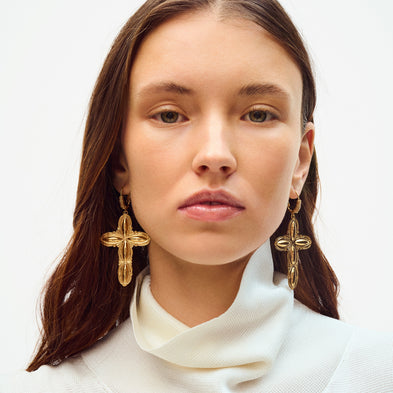 Boucles d'oreilles Tao Pax dorées