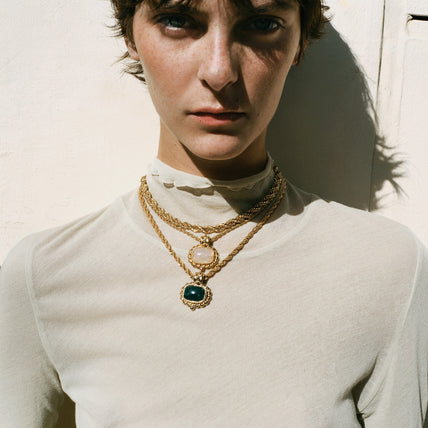 Collier Amarante doré - Quartz Rose 
