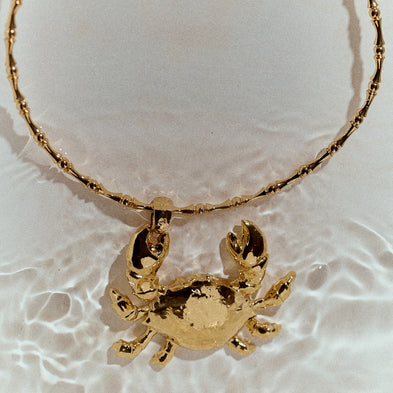 Collier Bambou Krabe doré