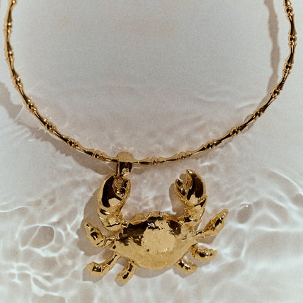 Collier Bambou Krabe doré