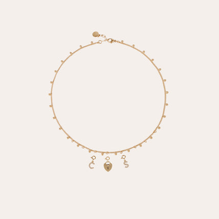 Charms pendentif lettre D strass doré