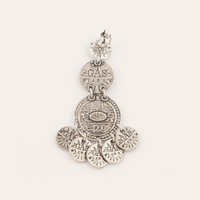 Boucles d'oreilles Sequin trois rangs argentées 