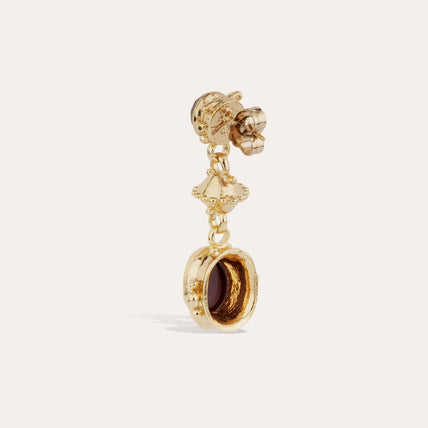 Boucles d'oreilles Amarante trois rangs - Rhodonite
