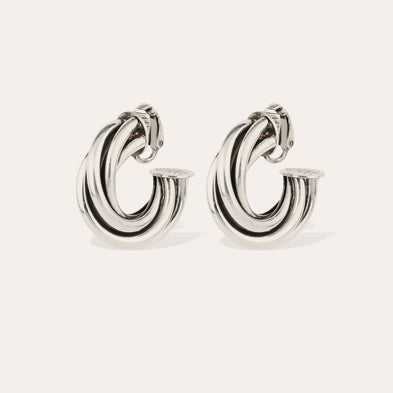 Boucles d'oreilles créoles Atik moyen modèle argentées
