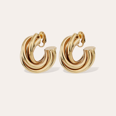 Boucles d'oreilles créoles Atik moyen modèle dorées