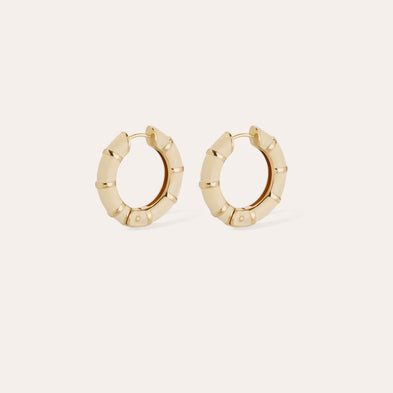 Boucles d'oreilles Bambou mini émail dorées