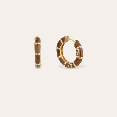 Boucles d'oreilles Bambou mini émail