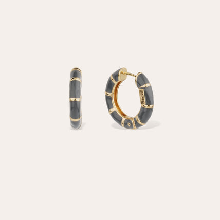 Bambou enamel hoop Earrings mini