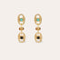 Boucle d'oreilles Carthage - Turquoise, Oeil de tigre & Onyx noir
