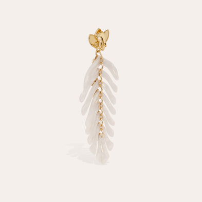 Boucles d'oreilles Cavallo acétate dorées - Ivoire