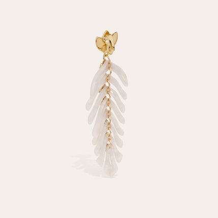 Boucles d'oreilles Cavallo acétate dorées - Ivoire