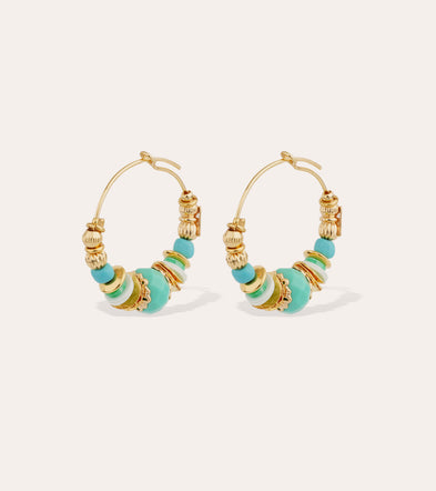 Boucles d'oreilles créoles Aloha mini dorées