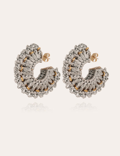 Boucles d'oreilles Crocus raphia dorées