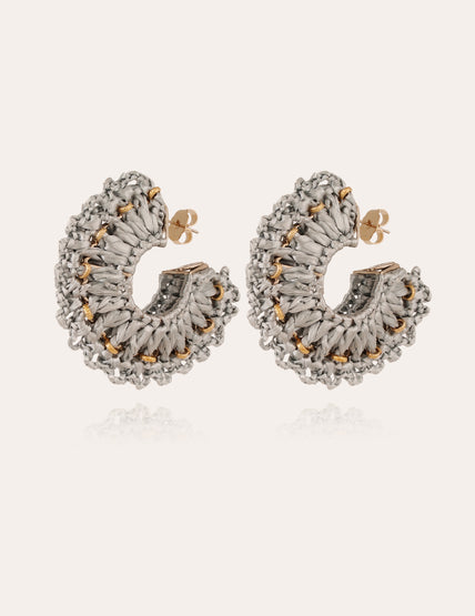 Boucles d'oreilles Crocus raphia dorées