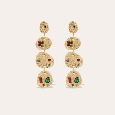 Boucles d'oreilles Eclipse 4 rangs strass