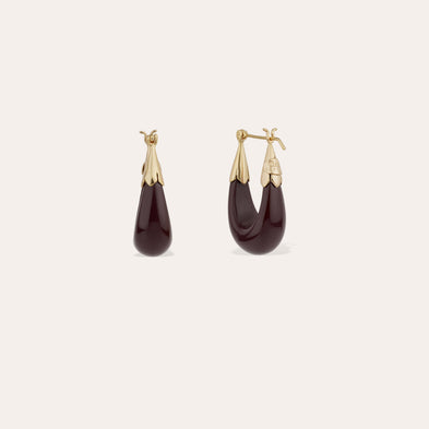 Boucles d'oreilles Écume petit modèle acétate - Bordeaux