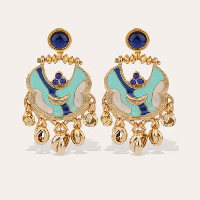 Boucles d'oreilles Havana émail dorées