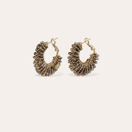 Izzia Small Gold Earrings - Labradorite