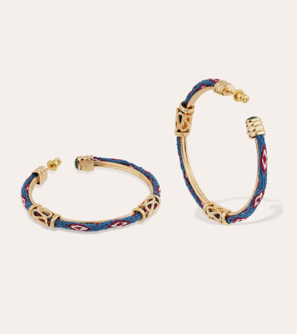 Lima Gold Cabochon Hoop Earrings