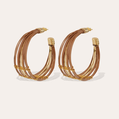 Boucles d'oreilles créoles Malaka dorées - Osier