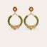 Boucles d'oreilles Mariza petit modèle acétate - Kaki