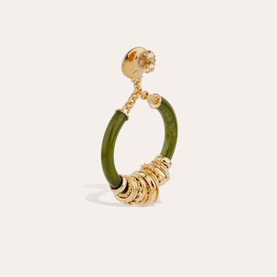 Boucles d'oreilles Mariza petit modèle acétate - Kaki