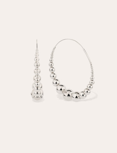 Boucles d'oreilles créoles Multiperla argentées