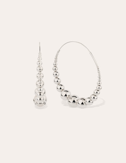 Boucles d'oreilles créoles Multiperla argentées