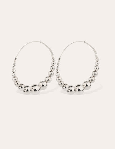 Boucles d'oreilles créoles Multiperla argentées