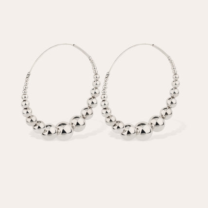 Silver Multiperla Hoop Earrings