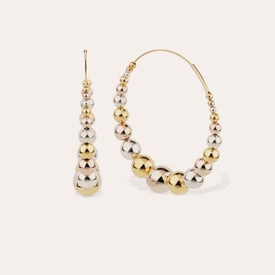 Boucles d'oreilles créoles Multiperla bicolore