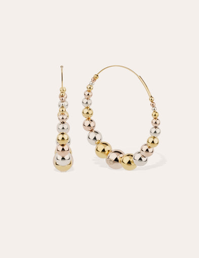 Boucles d'oreilles créoles Multiperla bicolore