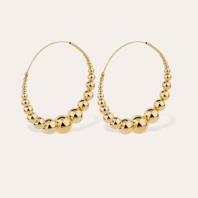Boucles d'oreilles créoles Multiperla dorées