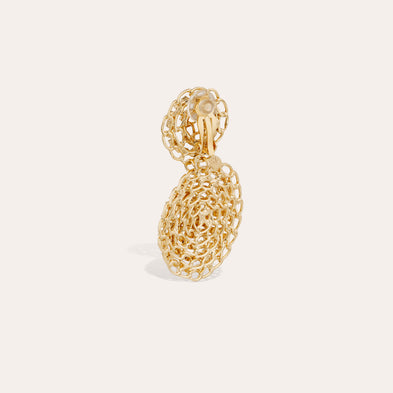 Boucles d'oreilles Onde Gourmette strass petit modèle dorées