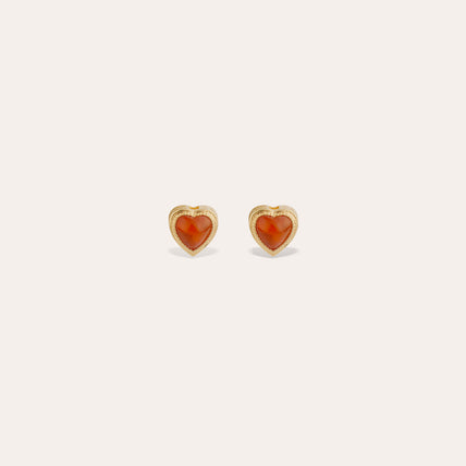 Boucles d'oreilles puce Amore - Cornaline