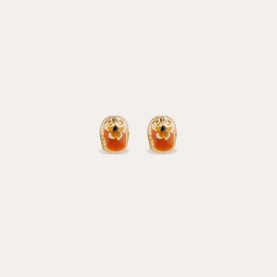 Boucles d'oreilles puce Scaramouche émail
